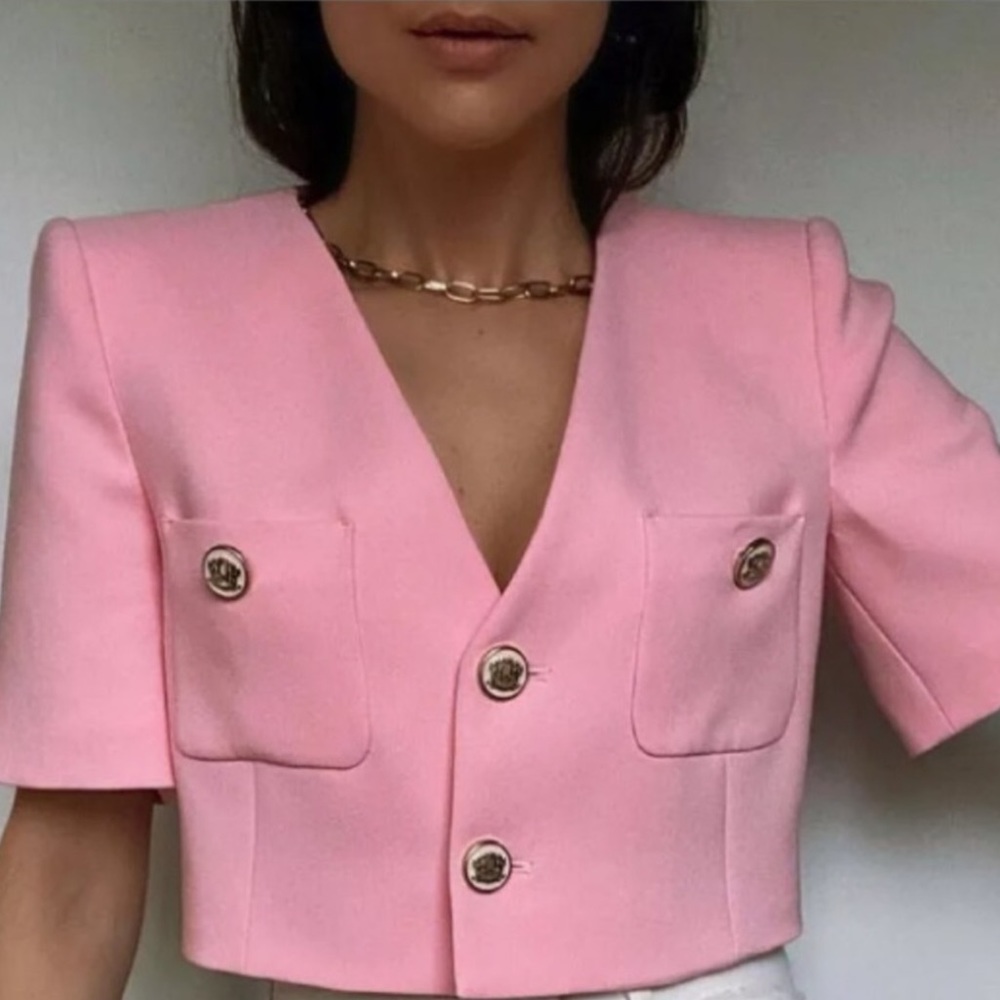 NWT Zara 2 Piece Patch Pocket Blazer & Skirt - Picture 4 of 15